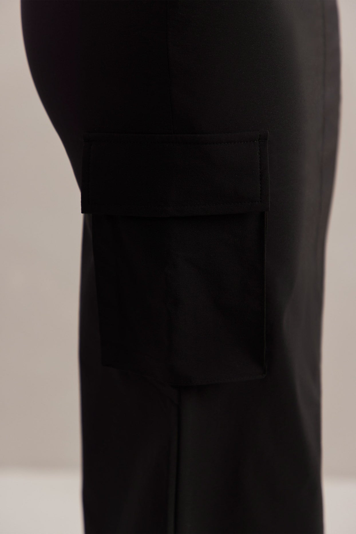 Cargo Maxi Skirt in Black