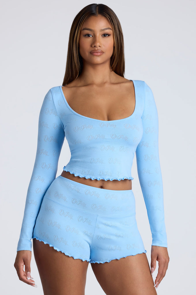 Lola Blue Missy Sport Ruched Front Strappy Gym Crop Top