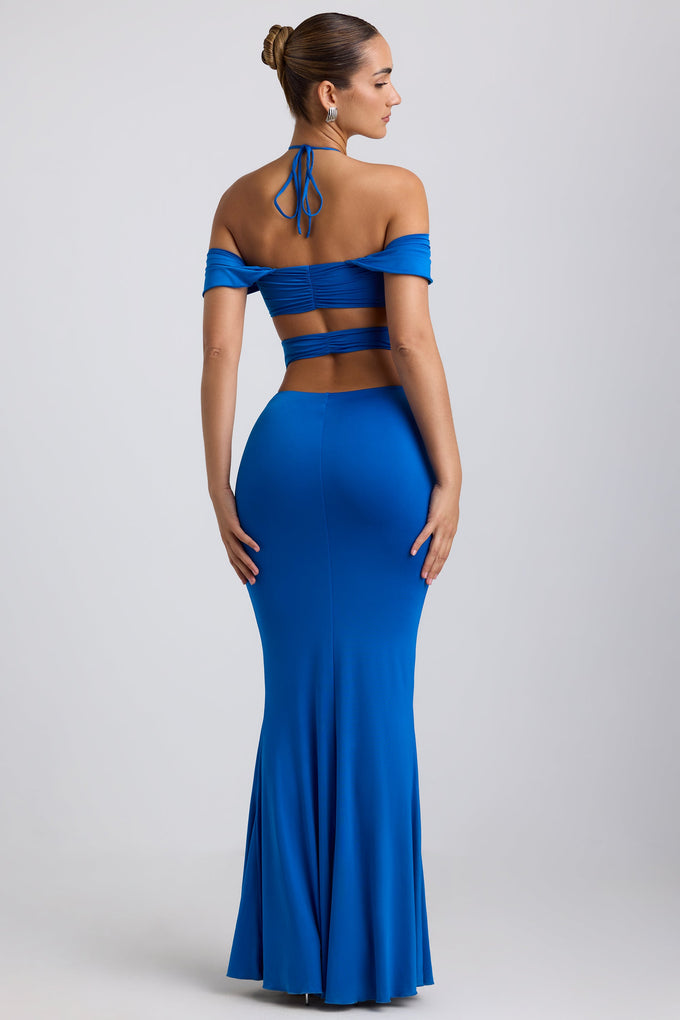 Shimma Blue Satin Mini Dress