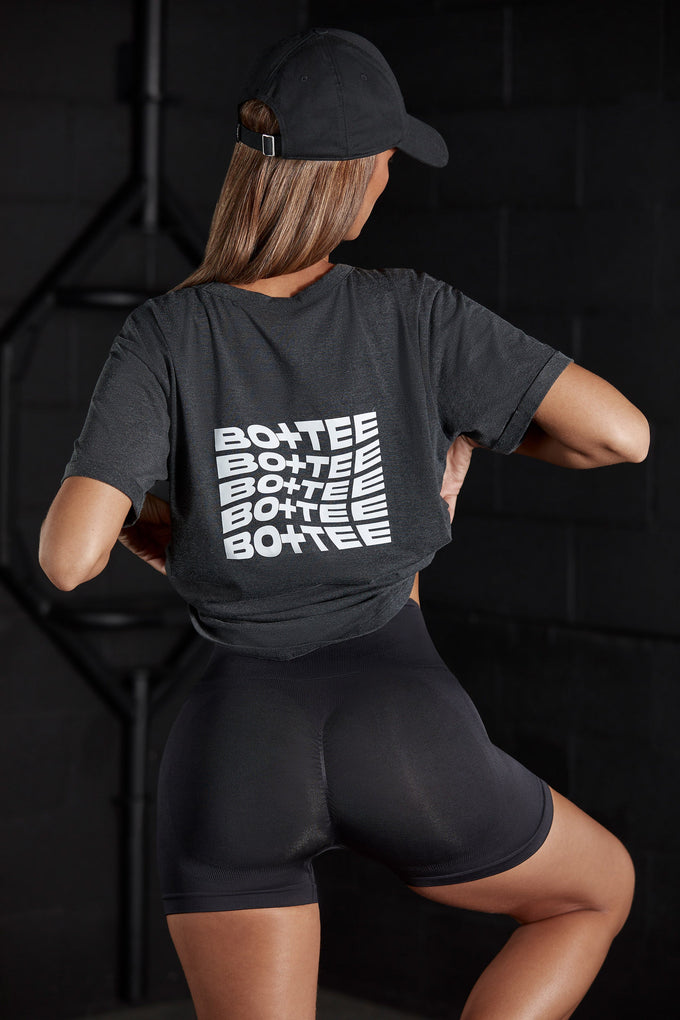 Back view of rest day oversized tshirt in black