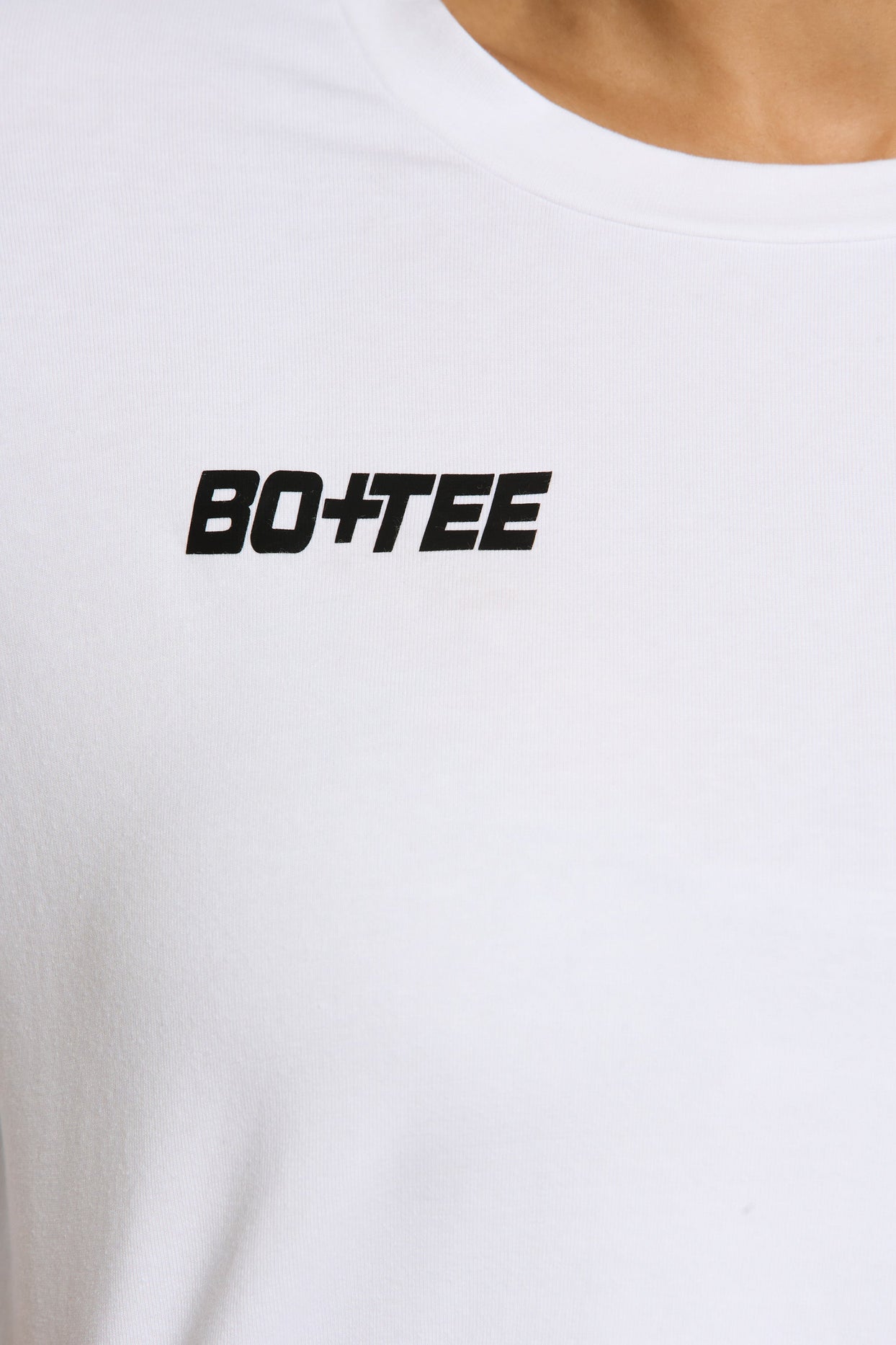 Close up view of rest day oversized t shirt in white
