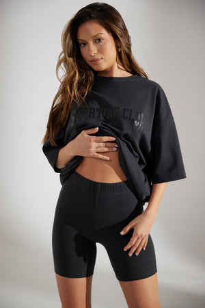 Soft Cotton Biker Shorts in Black