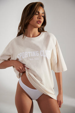 Oversized Short Sleeve T-Shirt in Heather Oat