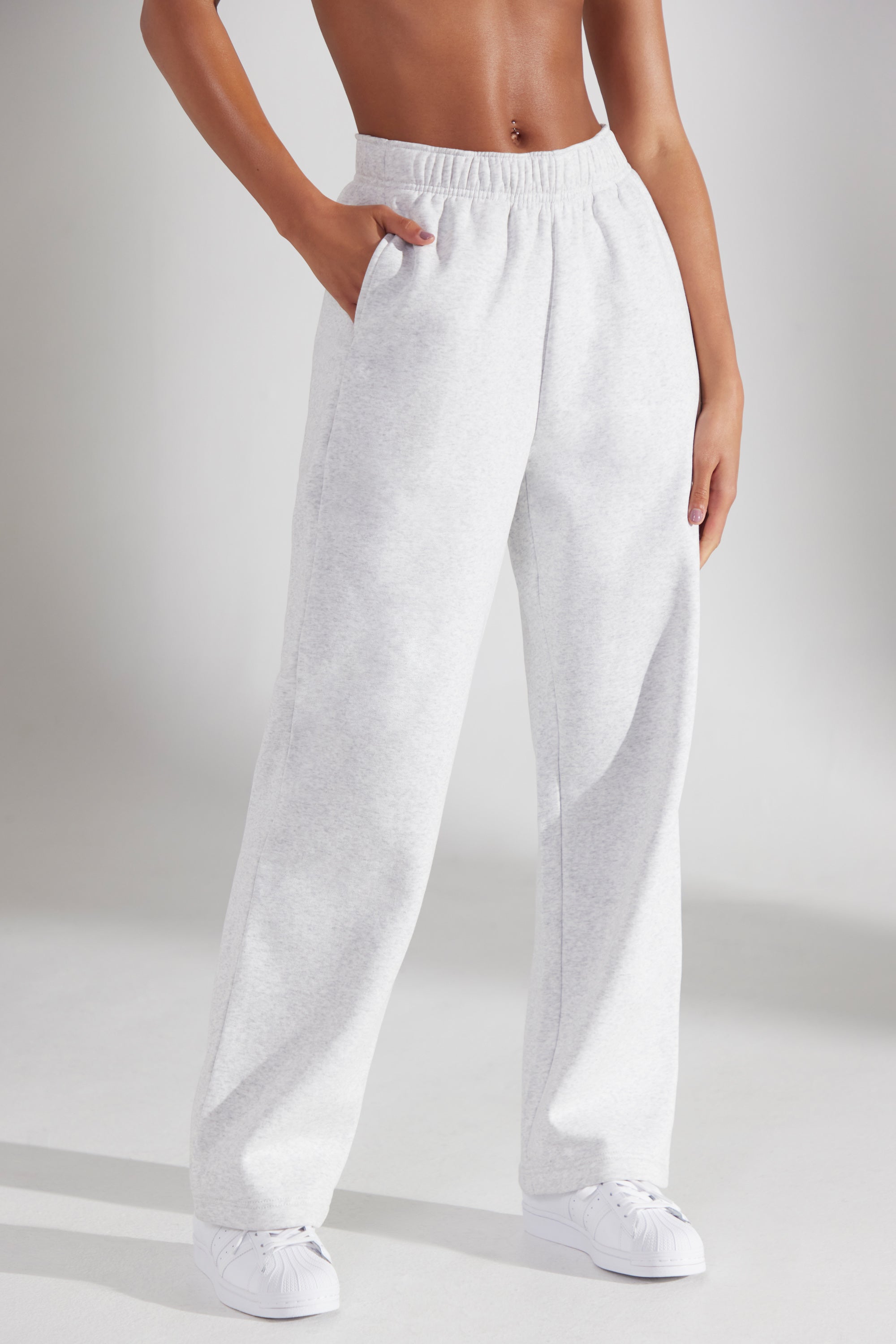 White wide leg on sale joggers