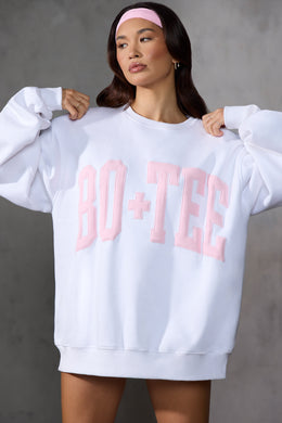 Oversized Sweatshirt in Baby Pink Print