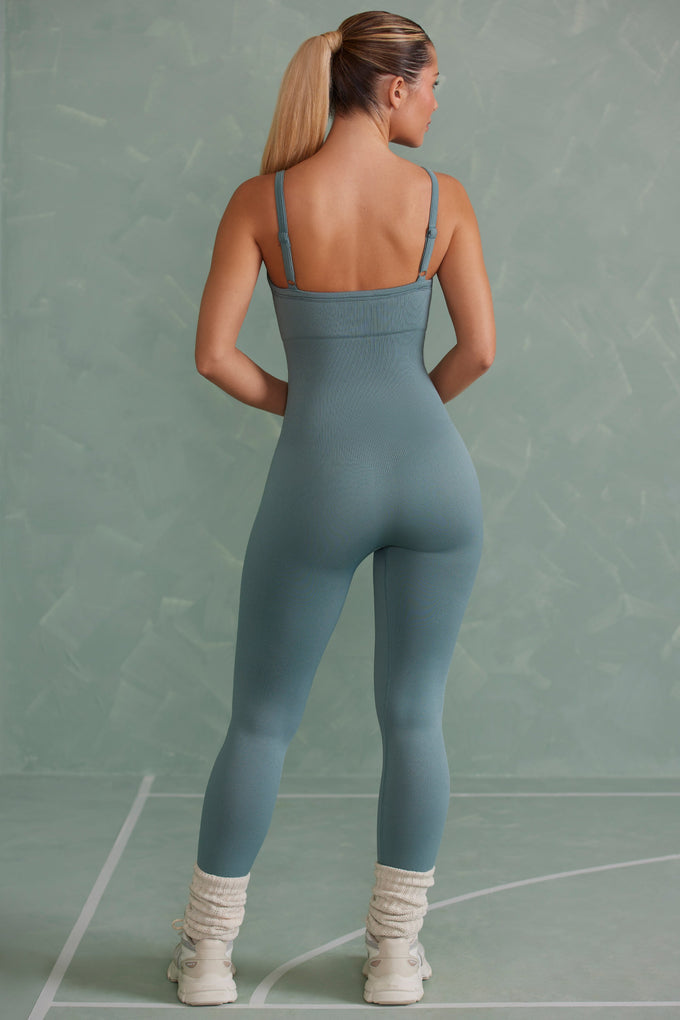 Petite Super Sculpt Jumpsuit in Mineral Green