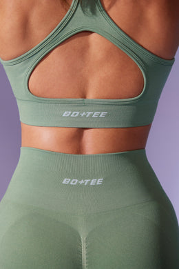 Cut Out Define Luxe Sports Bra in Sage