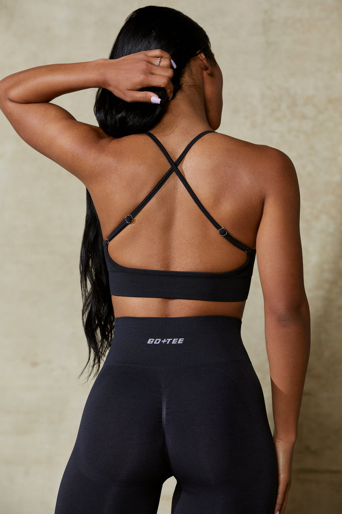 Low Back Define Luxe Sports Bra in Black