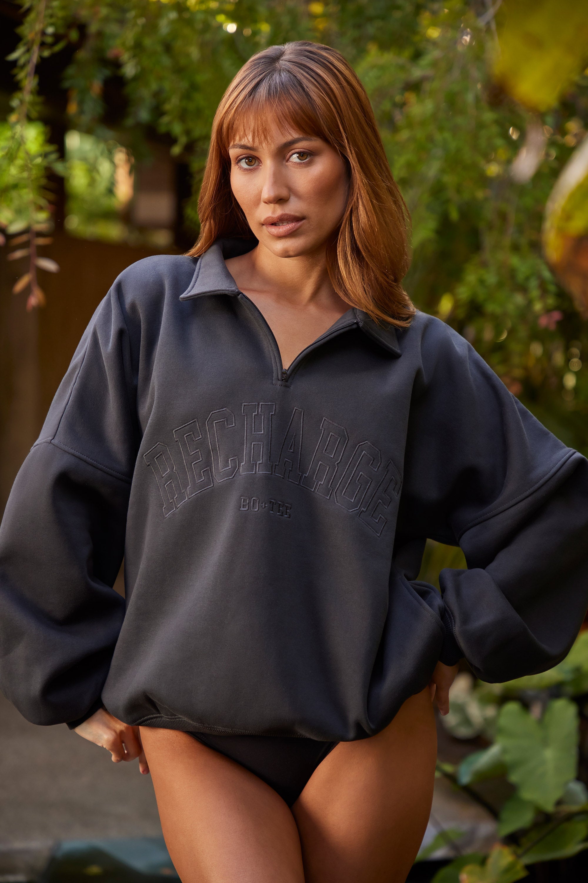 Half zip shop sweatshirt oversized