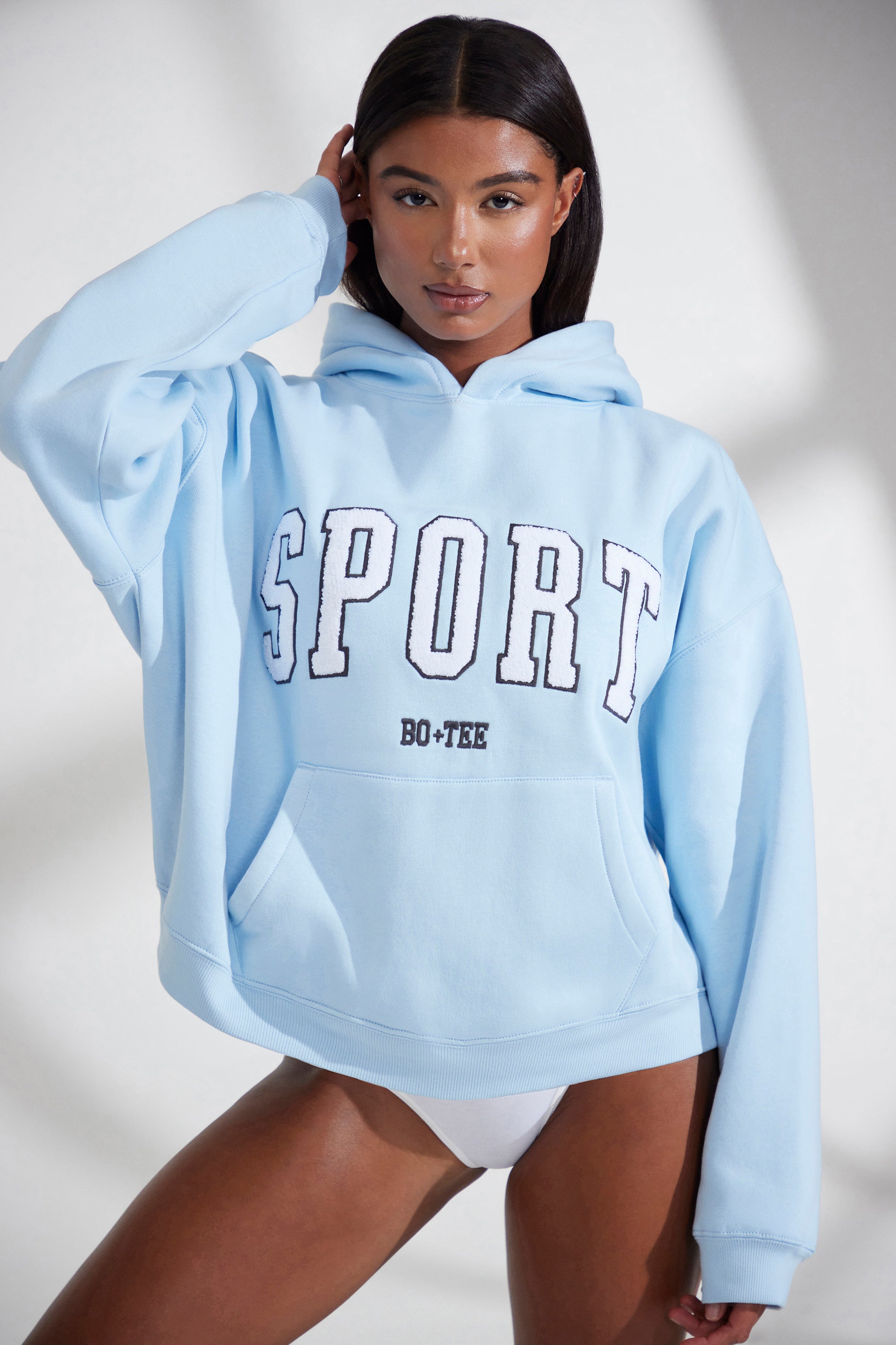 Baby blue superdry on sale hoodie