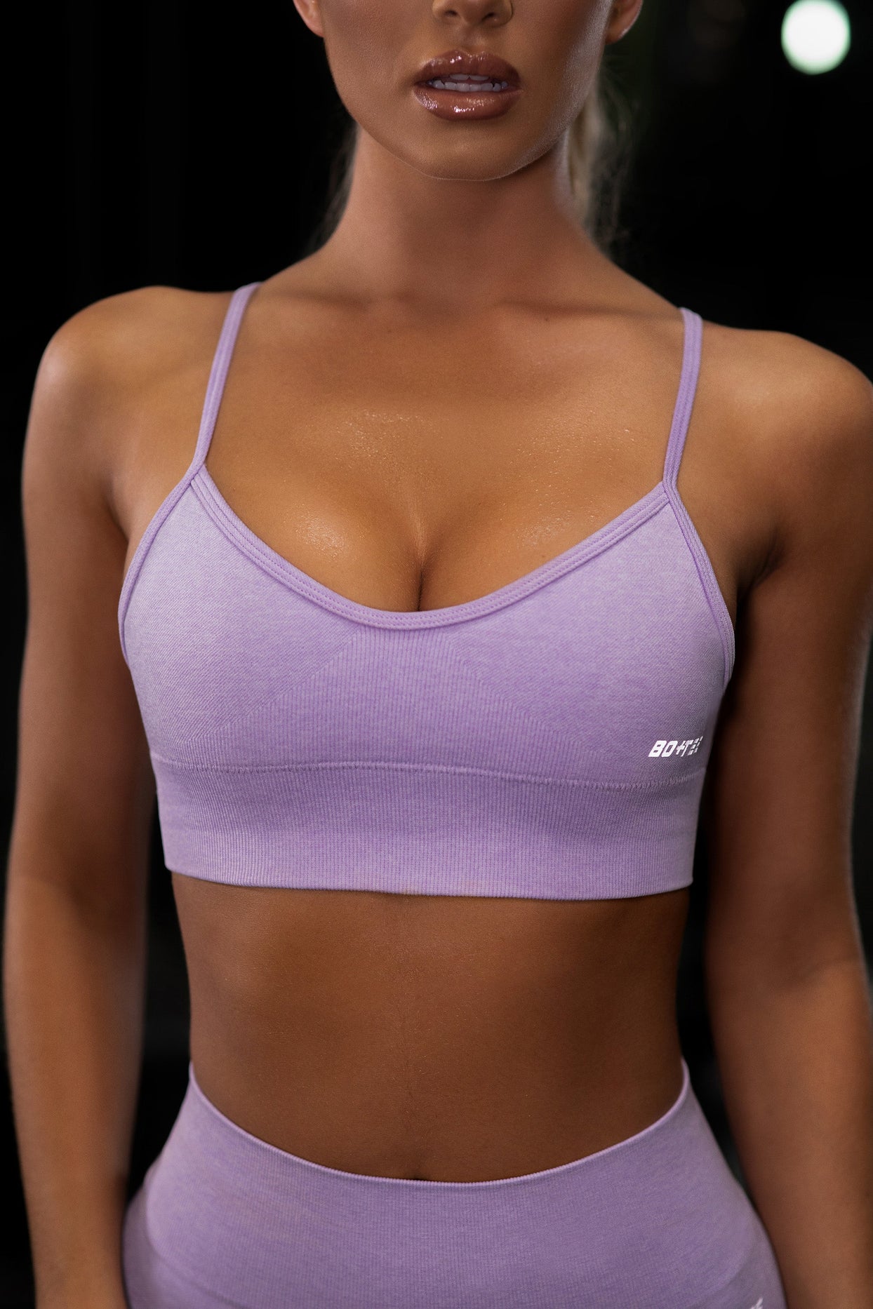 Buy Women Lilac Sports Bra With Reflector Detailing for Women