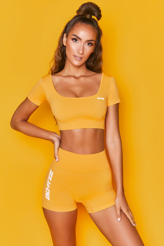 Speed Seamless High Waisted Shorts in Orange