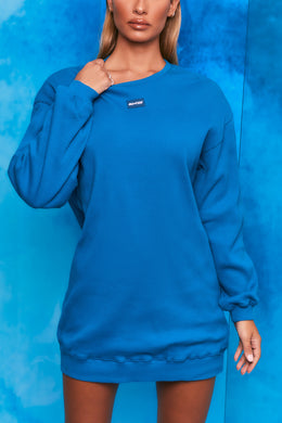 Recover Ribbed Longline Sweatshirt in Blue