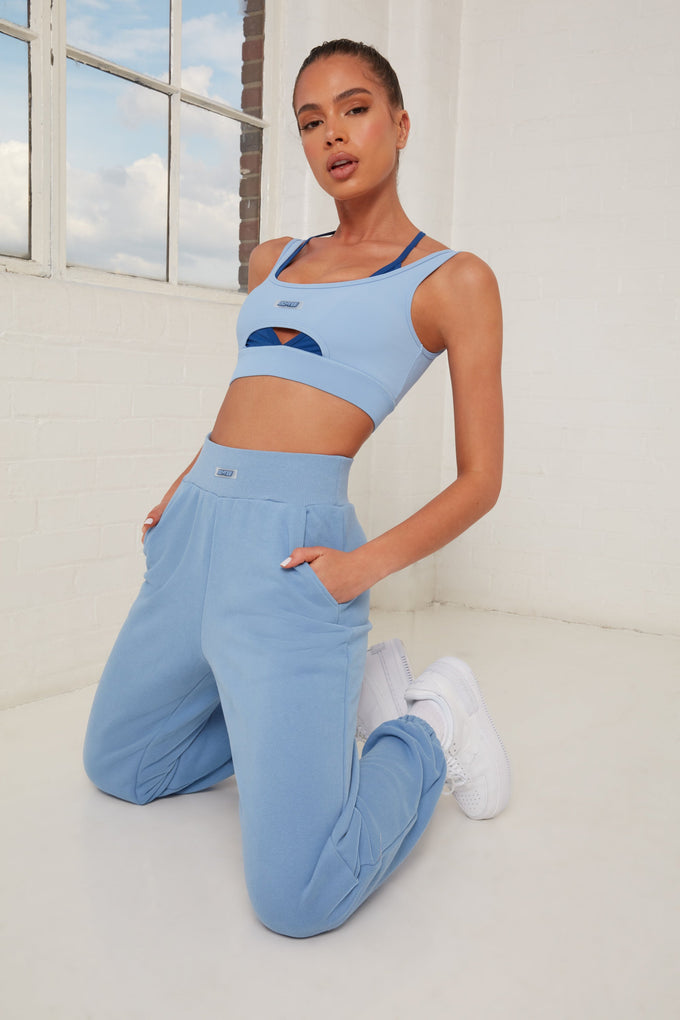 Rested Tall Oversized Ribbed Joggers in Blue